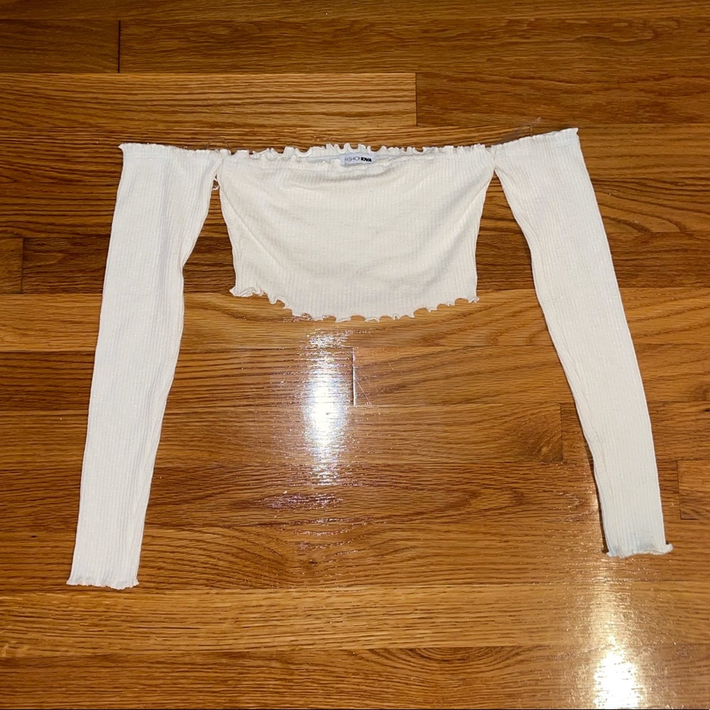 Off the Shoulder White Long Sleeve